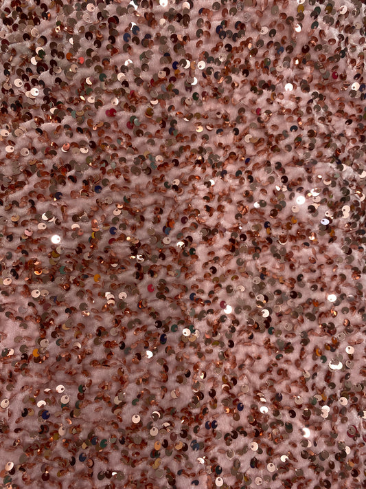 Light-Pink Sequenced Velvet