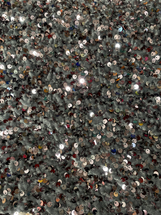 Grey Sequenced Velvet