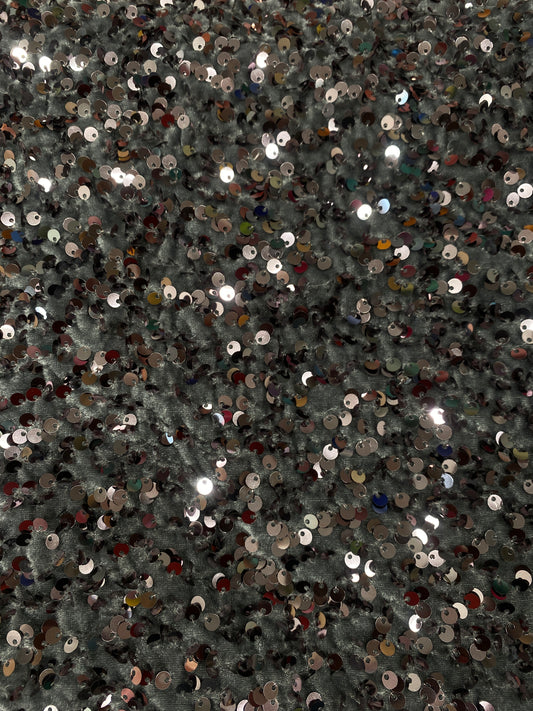 Grey Sequenced Velvet