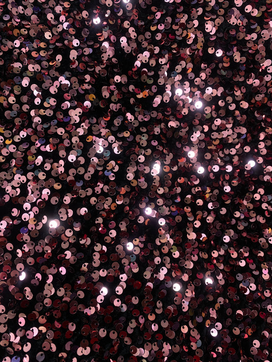 Black Pink Sequenced Velvet