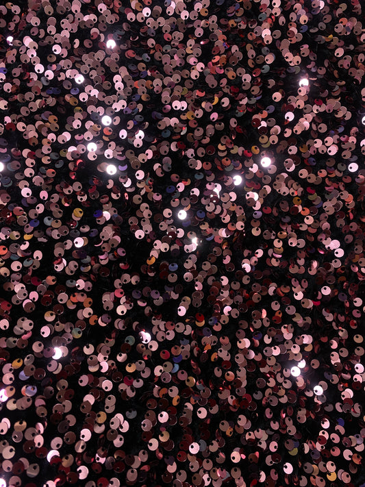 Black Pink Sequenced Velvet