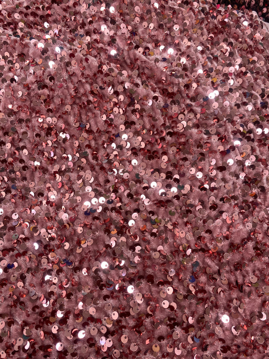 Pink Sequenced Velvet