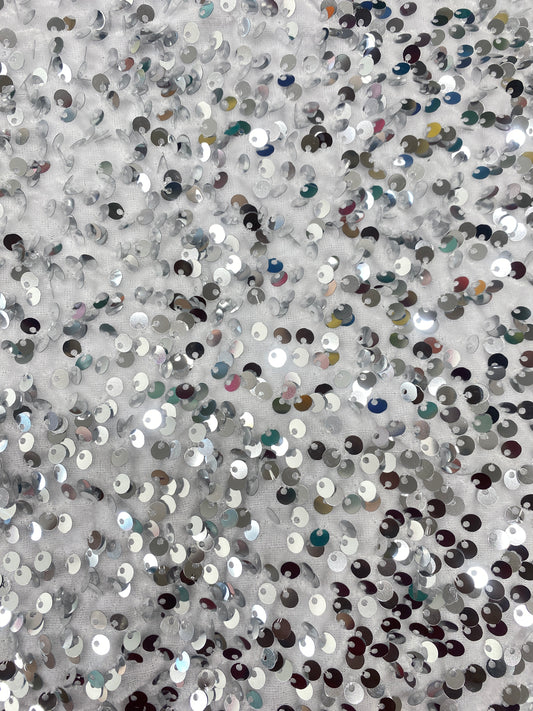 White Sequenced Velvet