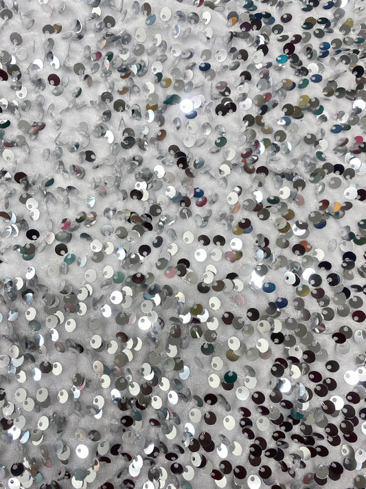 White Sequenced Velvet