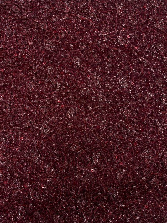 Wine Glitter Lace