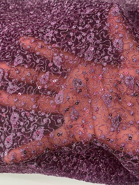 Purple Glitter lace