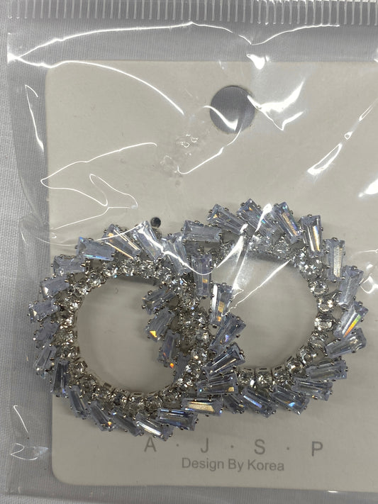 Silver Diamond Hoops