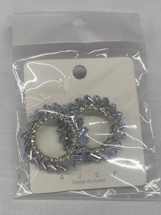 Silver Diamond Hoops