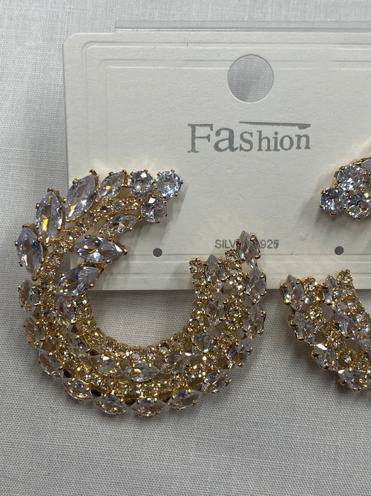 Golden Diamond Hoops