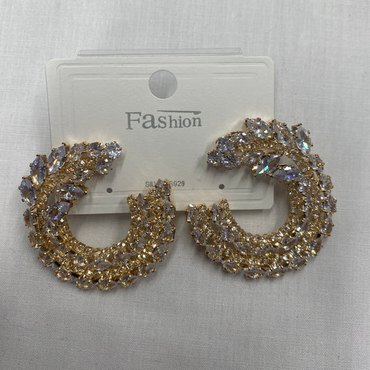 Golden Diamond Hoops