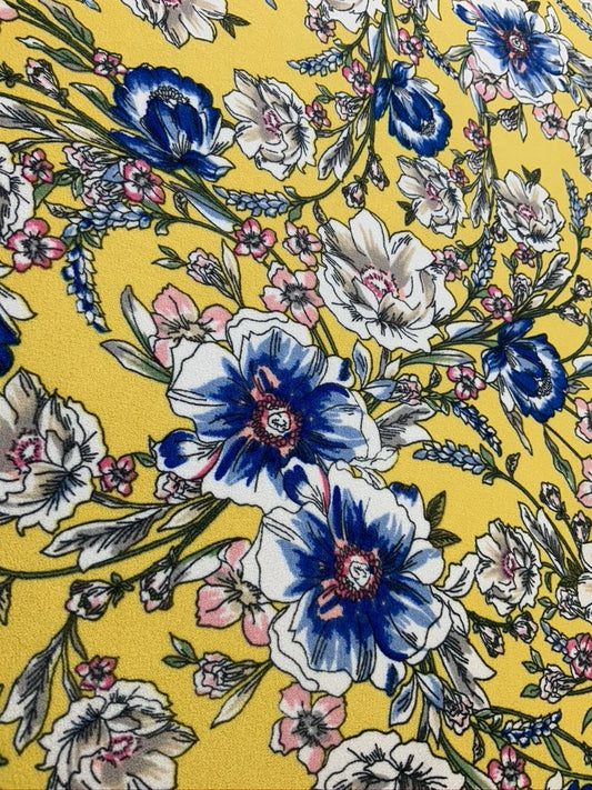 Multicolour Floral Scuba Crepe