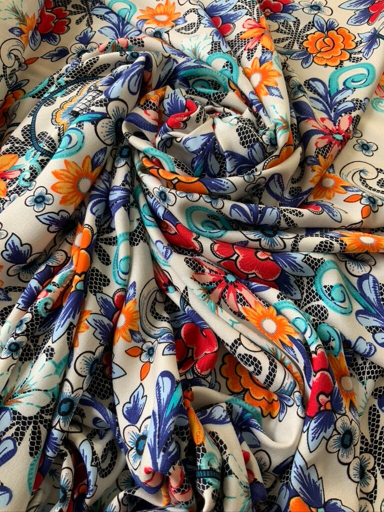 Multicolour Crepe Fabric