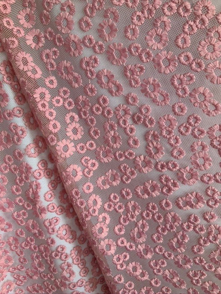 Embroidered Circle Mesh Anglaise