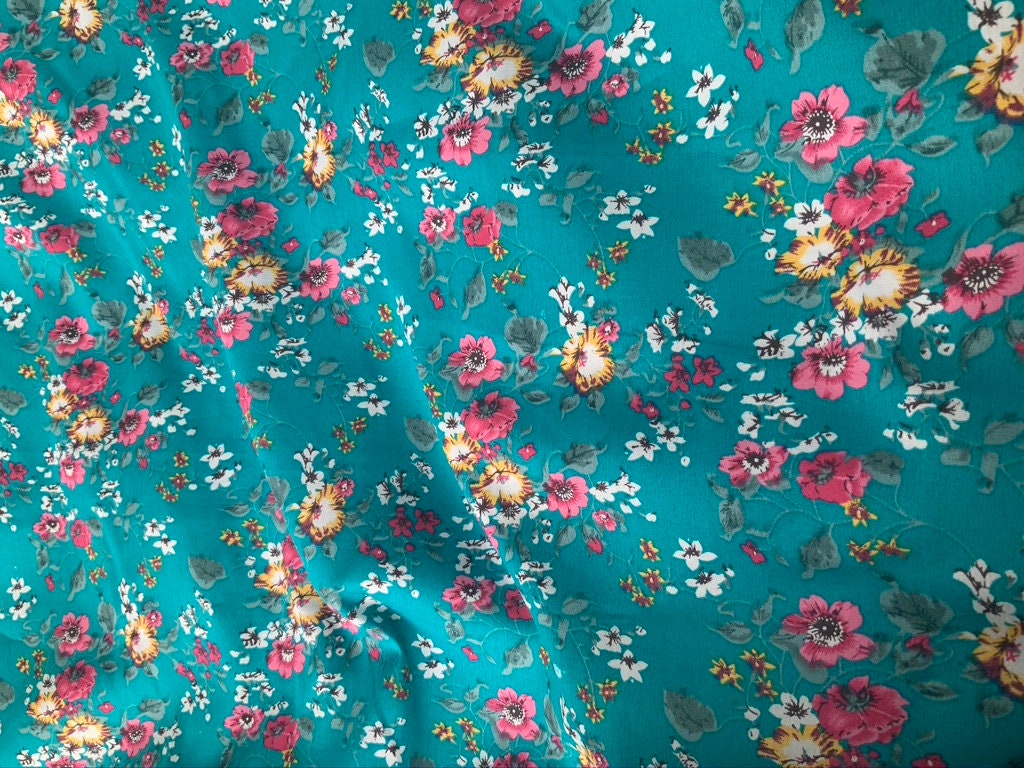 Floral Pansies Cotton Poplin