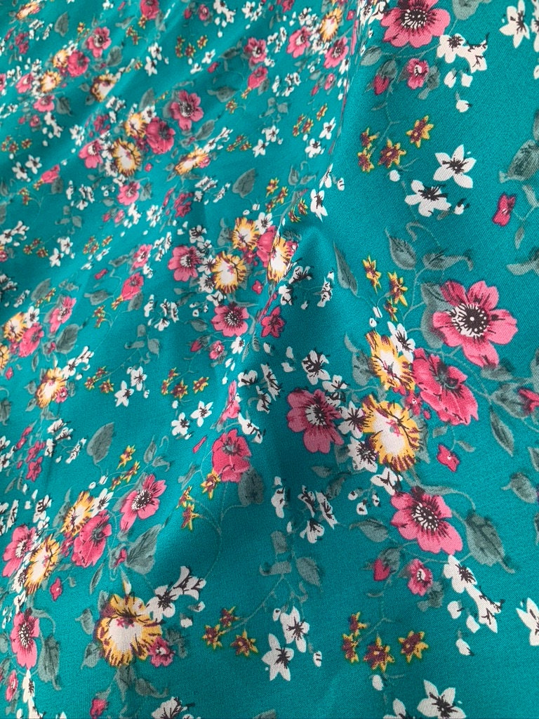 Floral Pansies Cotton Poplin