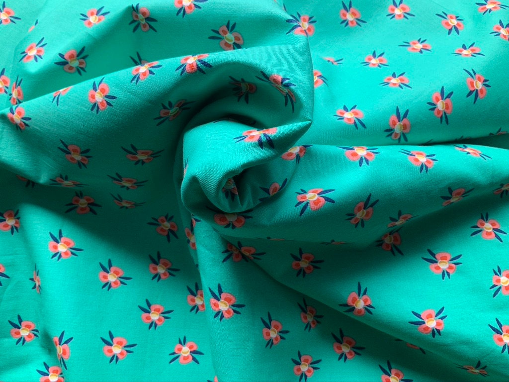 Turqouise Floral Cotton