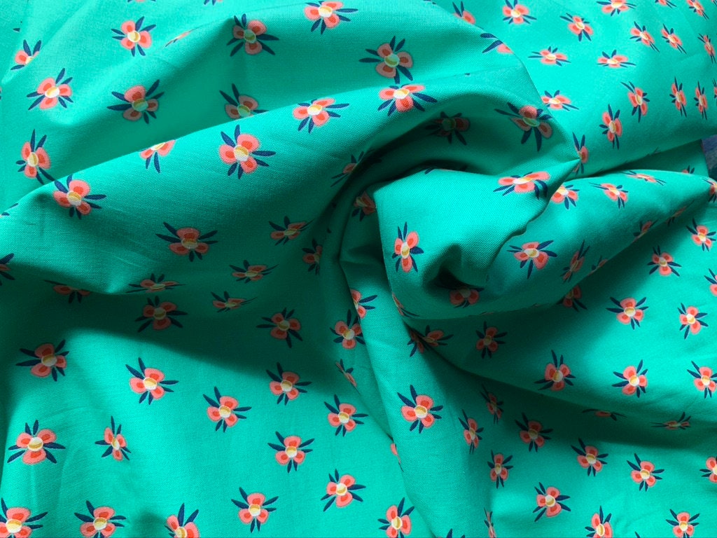 Turqouise Floral Cotton