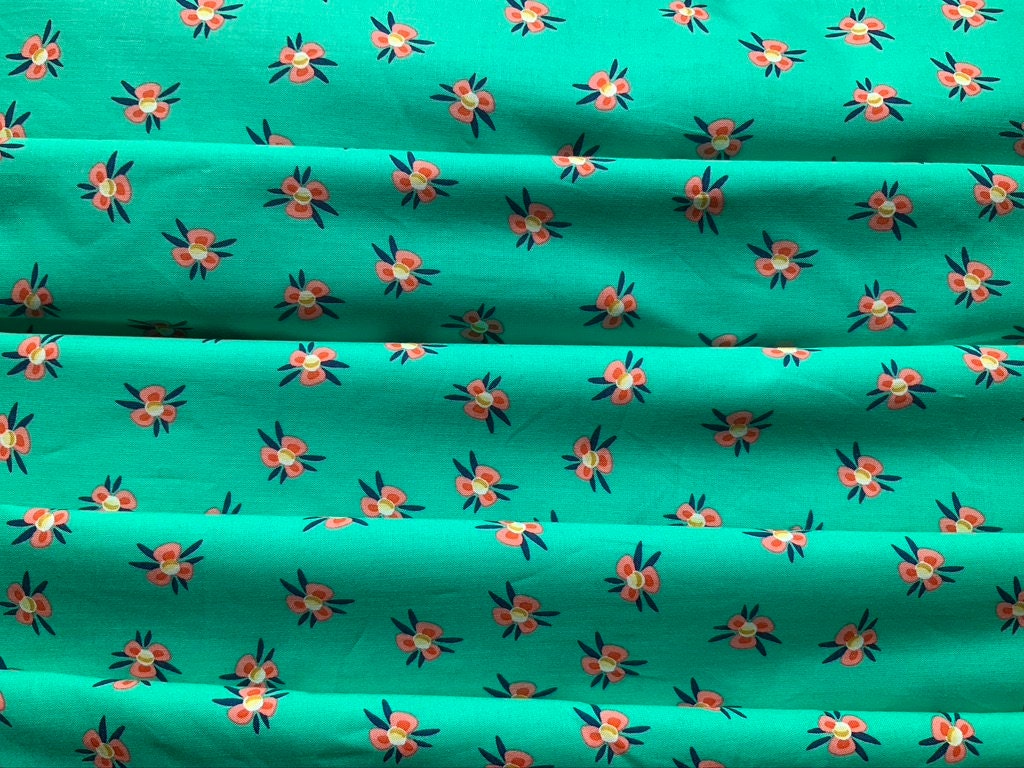 Turqouise Floral Cotton