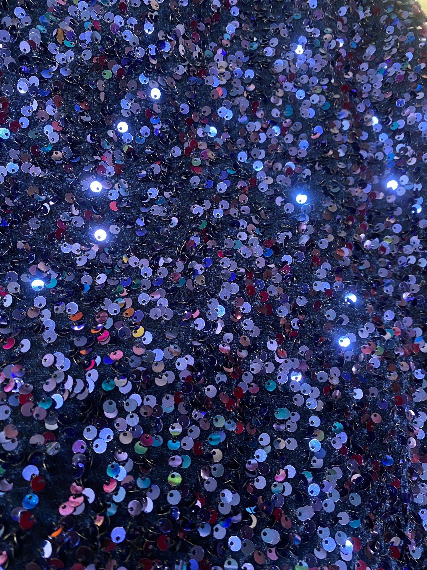 Dark Blue Sequence Velvet