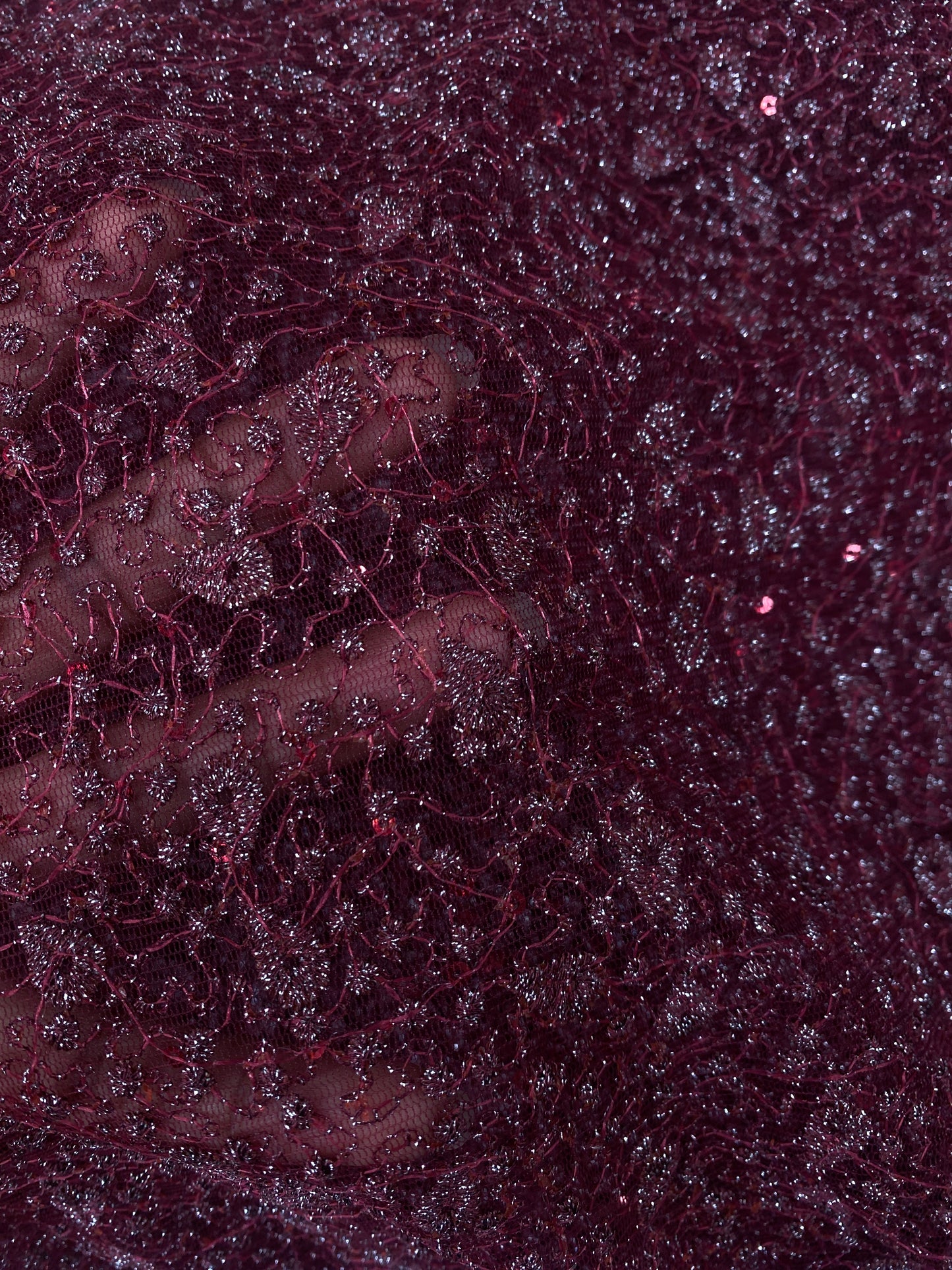 Wine Glitter Lace