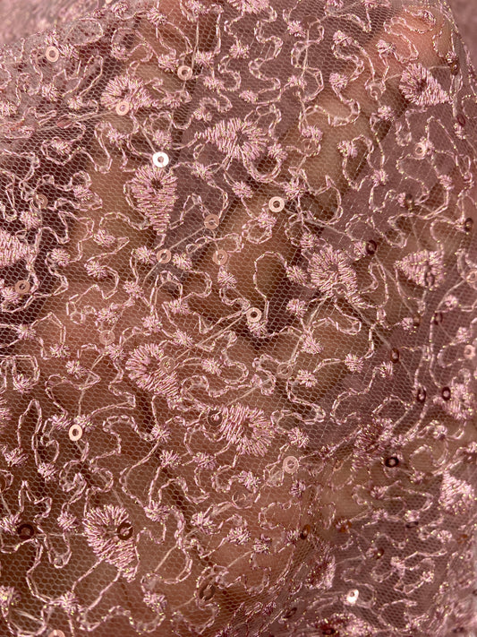 Pink Glitter Lace