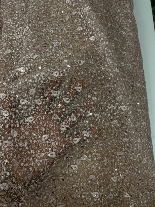 Peachy Glitter Lace