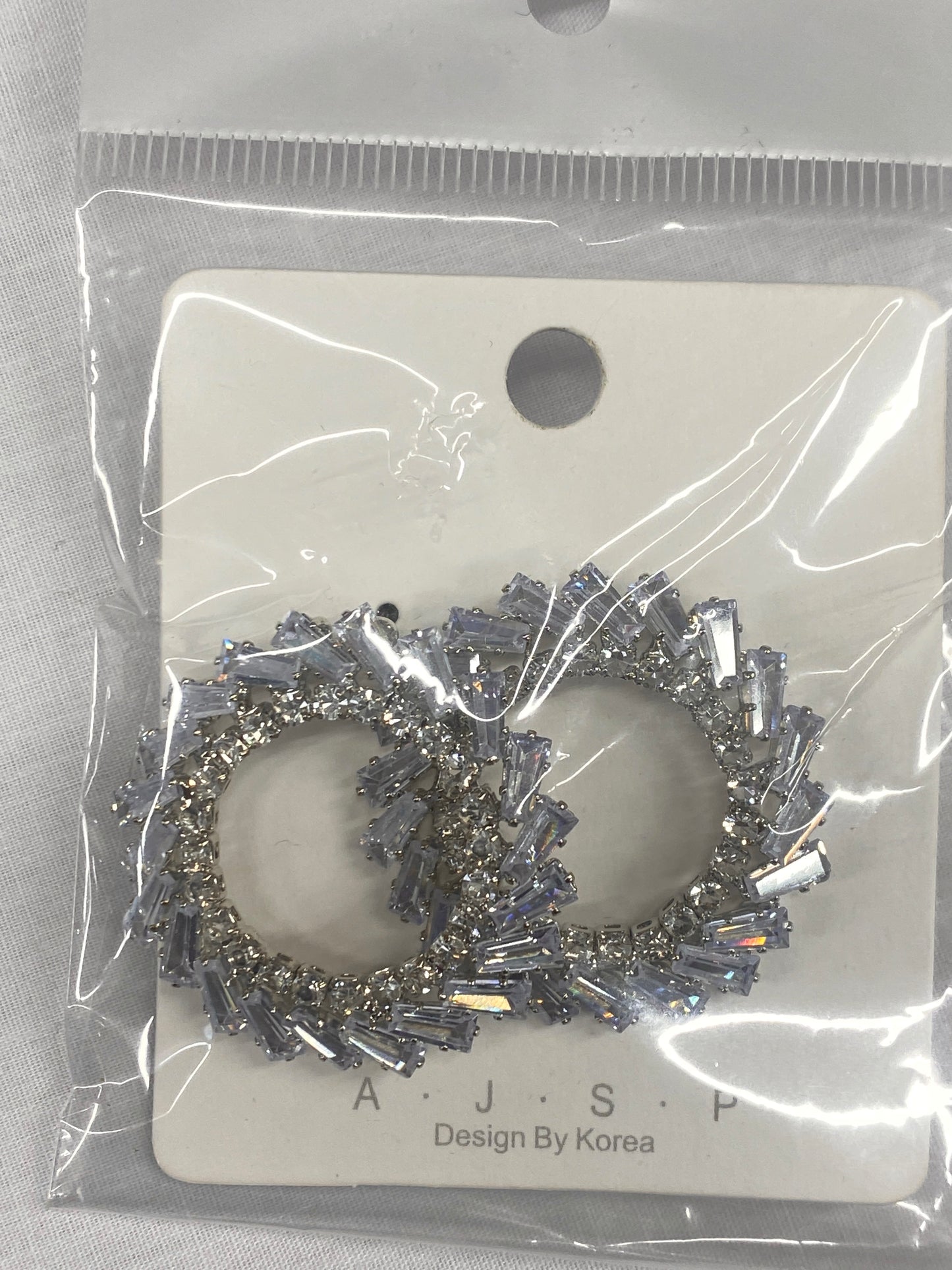 Silver Diamond Hoops