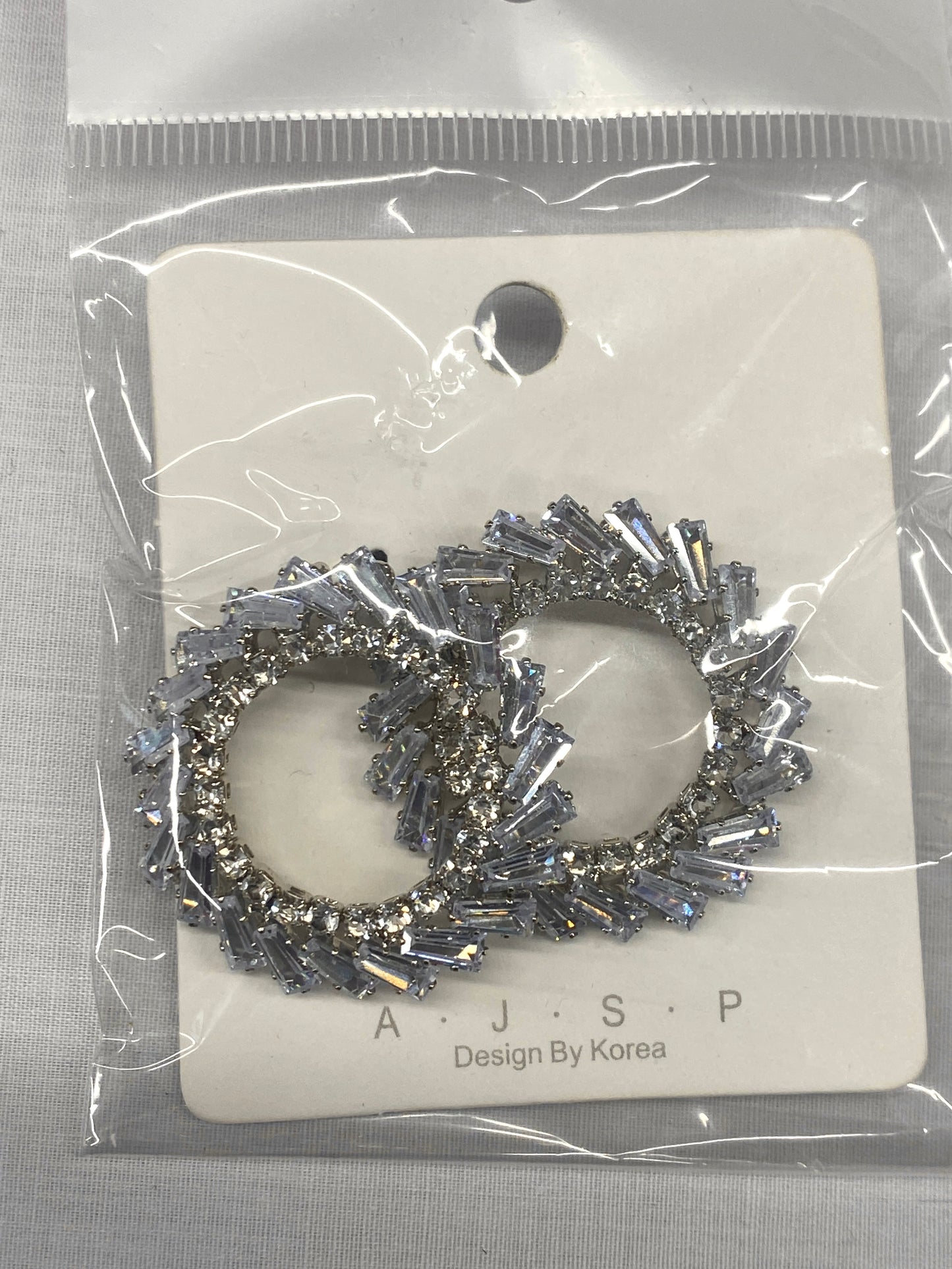 Silver Diamond Hoops