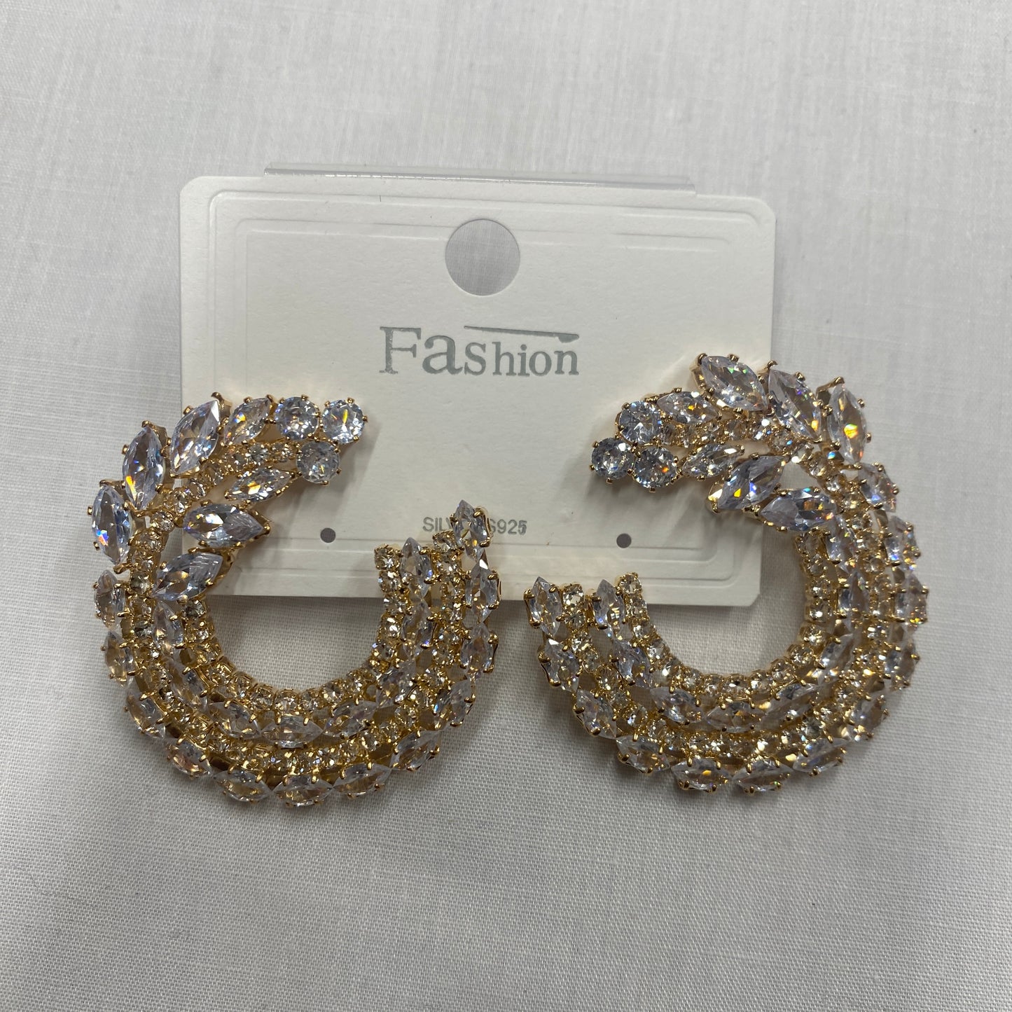 Golden Diamond Hoops