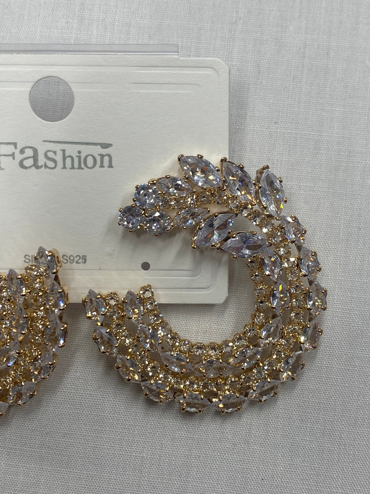 Golden Diamond Hoops