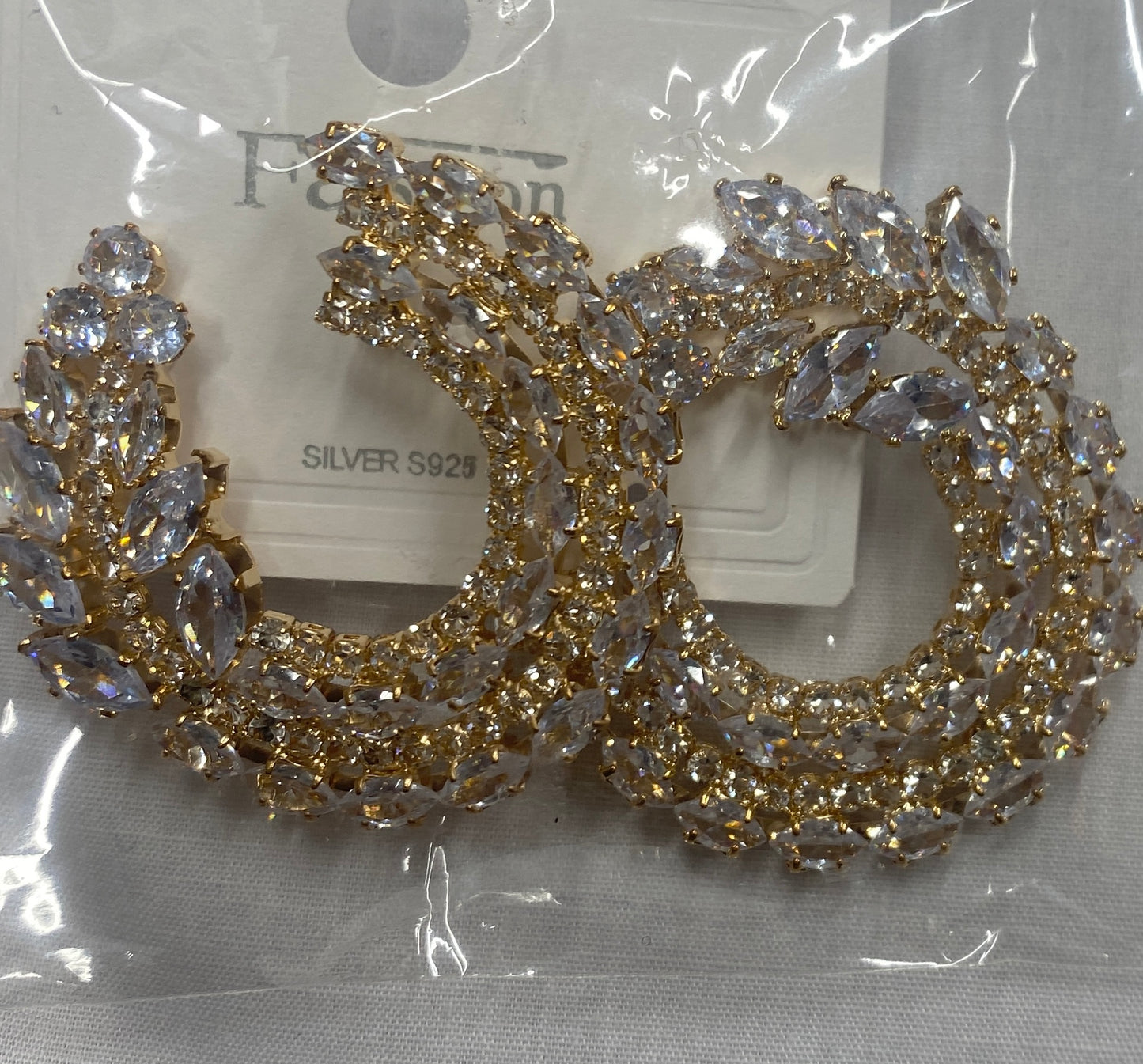 Golden Diamond Hoops