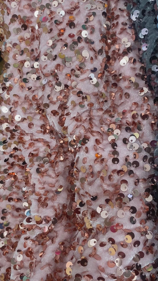 Light-Pink Sequenced Velvet