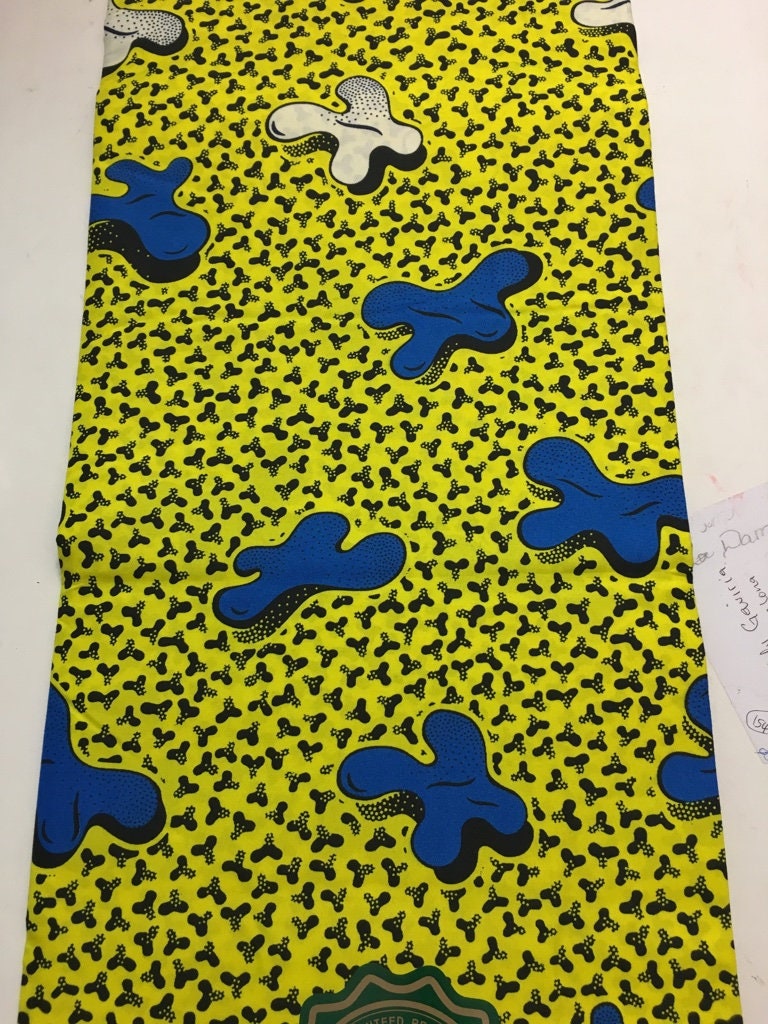 Yellow and Blue African Fabric