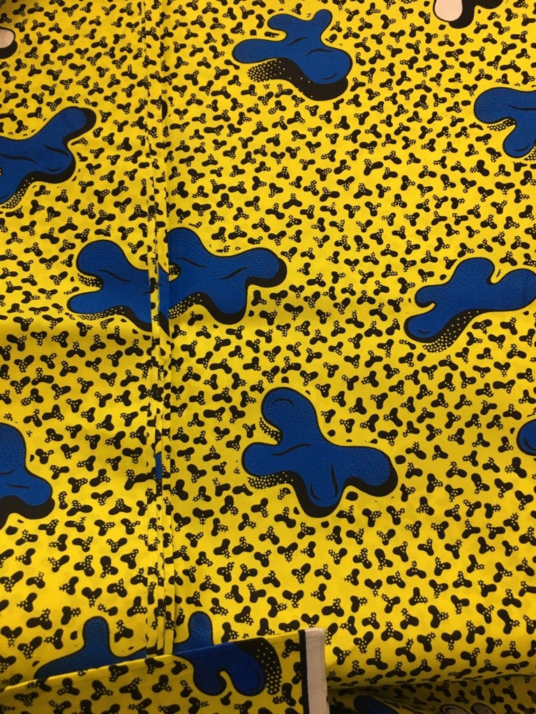 Yellow and Blue African Fabric