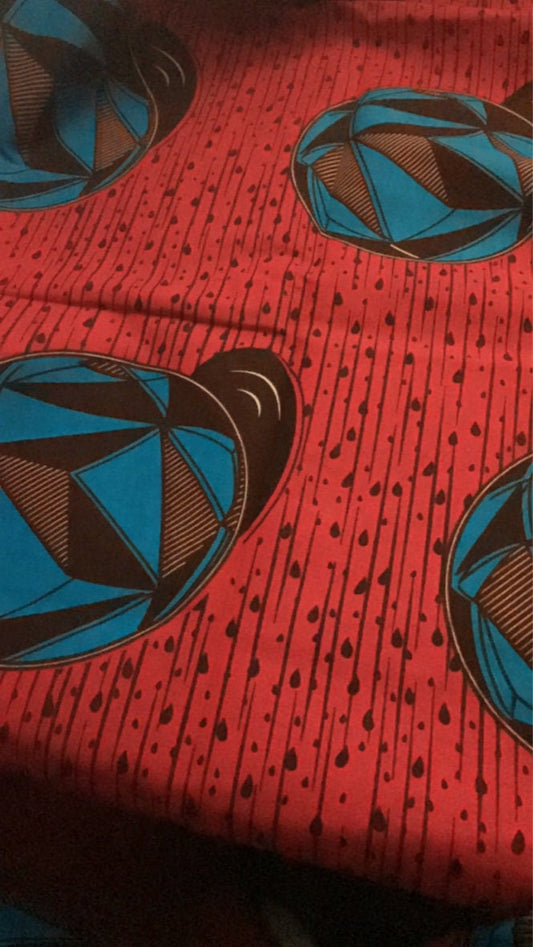 Red and Blue african fabric