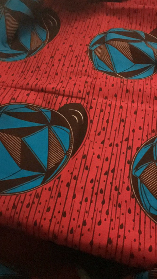 Red and Blue african fabric