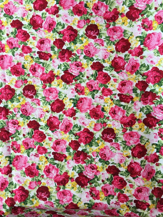 Rose Floral Cotton Fabric