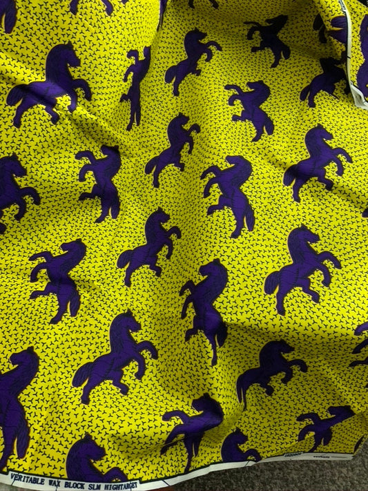 Jumping Horse Beautiful African Fabric