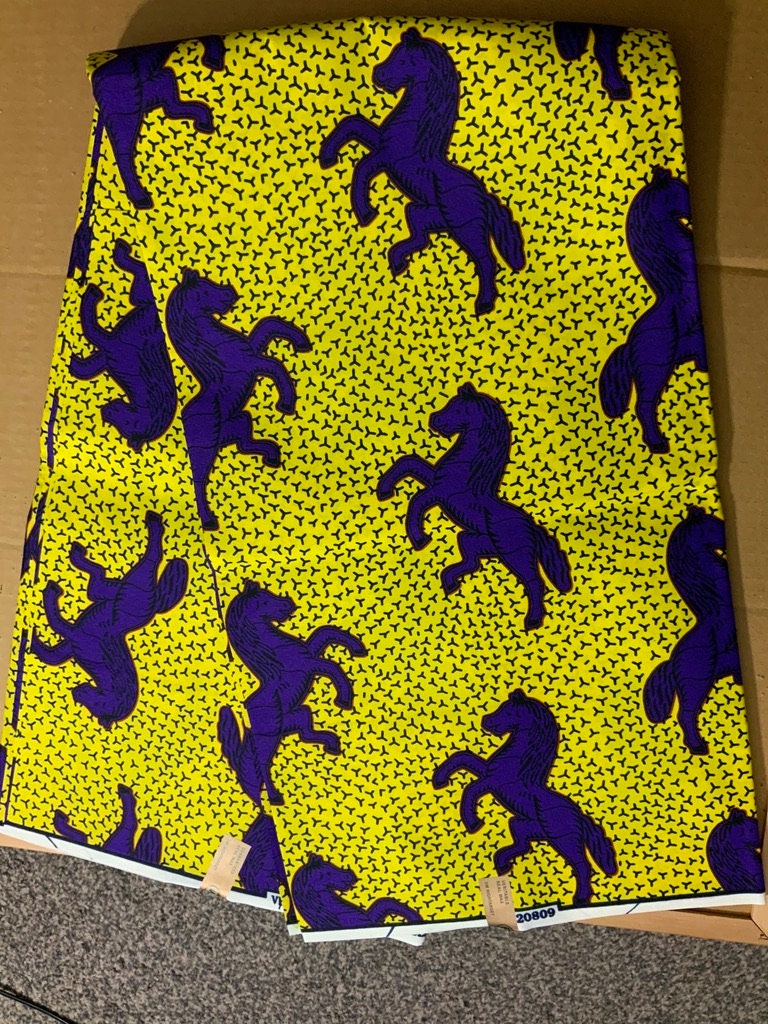 Jumping Horse Beautiful African Fabric