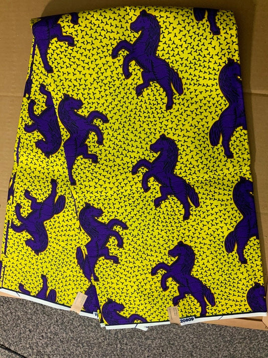 Jumping Horse Beautiful African Fabric