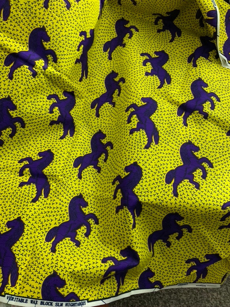 Jumping Horse Beautiful African Fabric