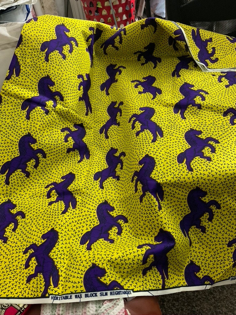 Jumping Horse Beautiful African Fabric