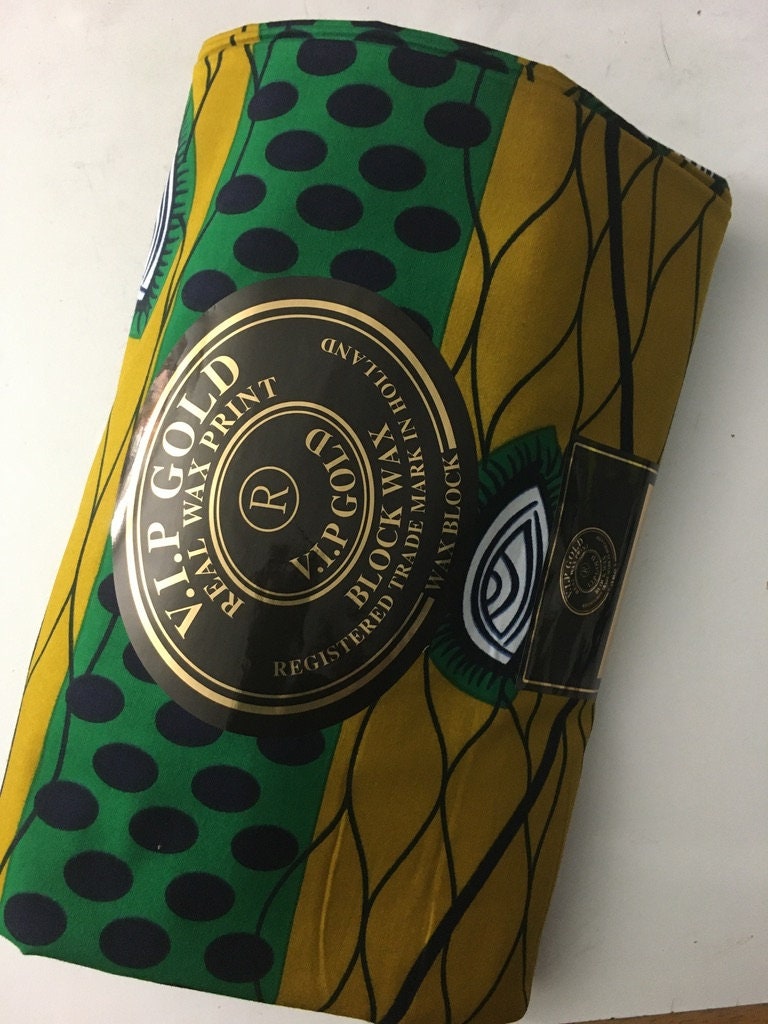 Higher Quality, Mustard and Green Eyes African Fabric