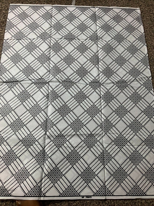 Black and White African Fabric