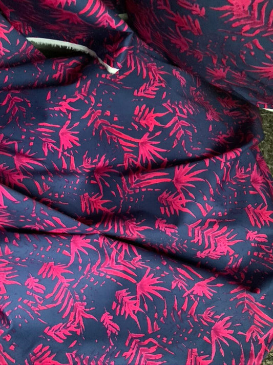 Vibrant Palm Leaves stretch cotton