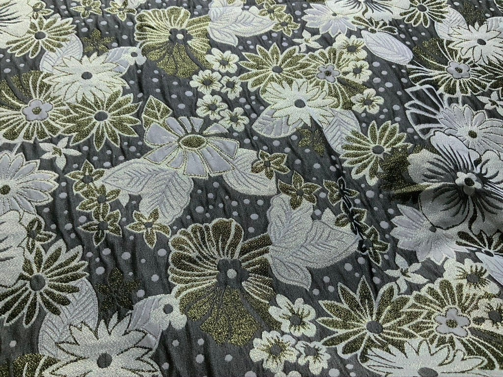 Green Metallic Brocade Fabric