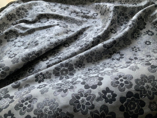 Beautiful Metallic Grey Brocade Fabric