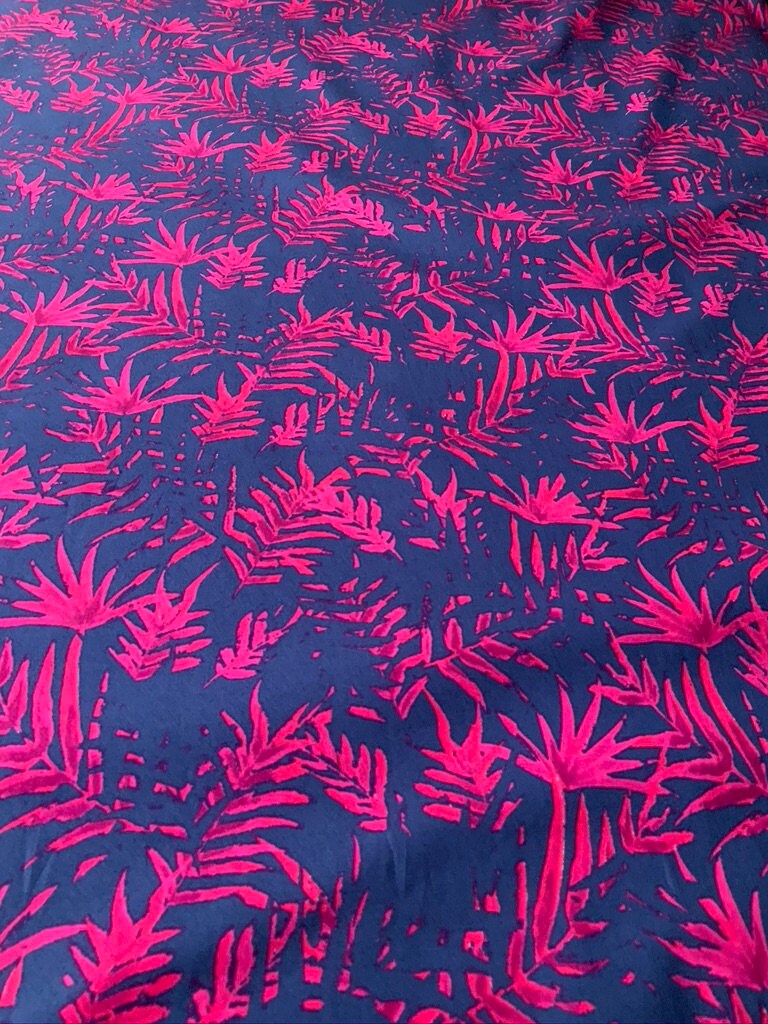 Vibrant Palm Leaves stretch cotton