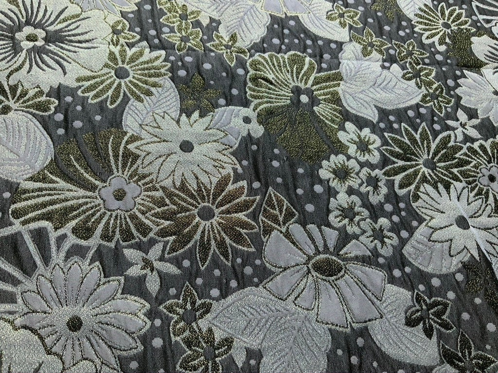 Green Metallic Brocade Fabric