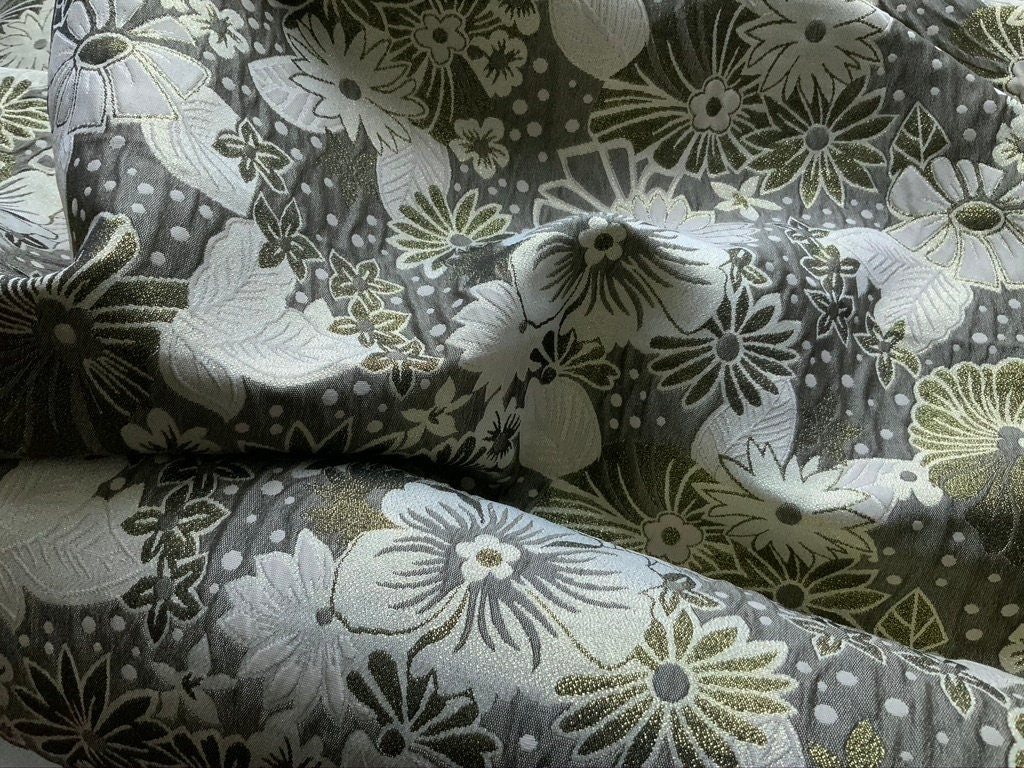 Green Metallic Brocade Fabric